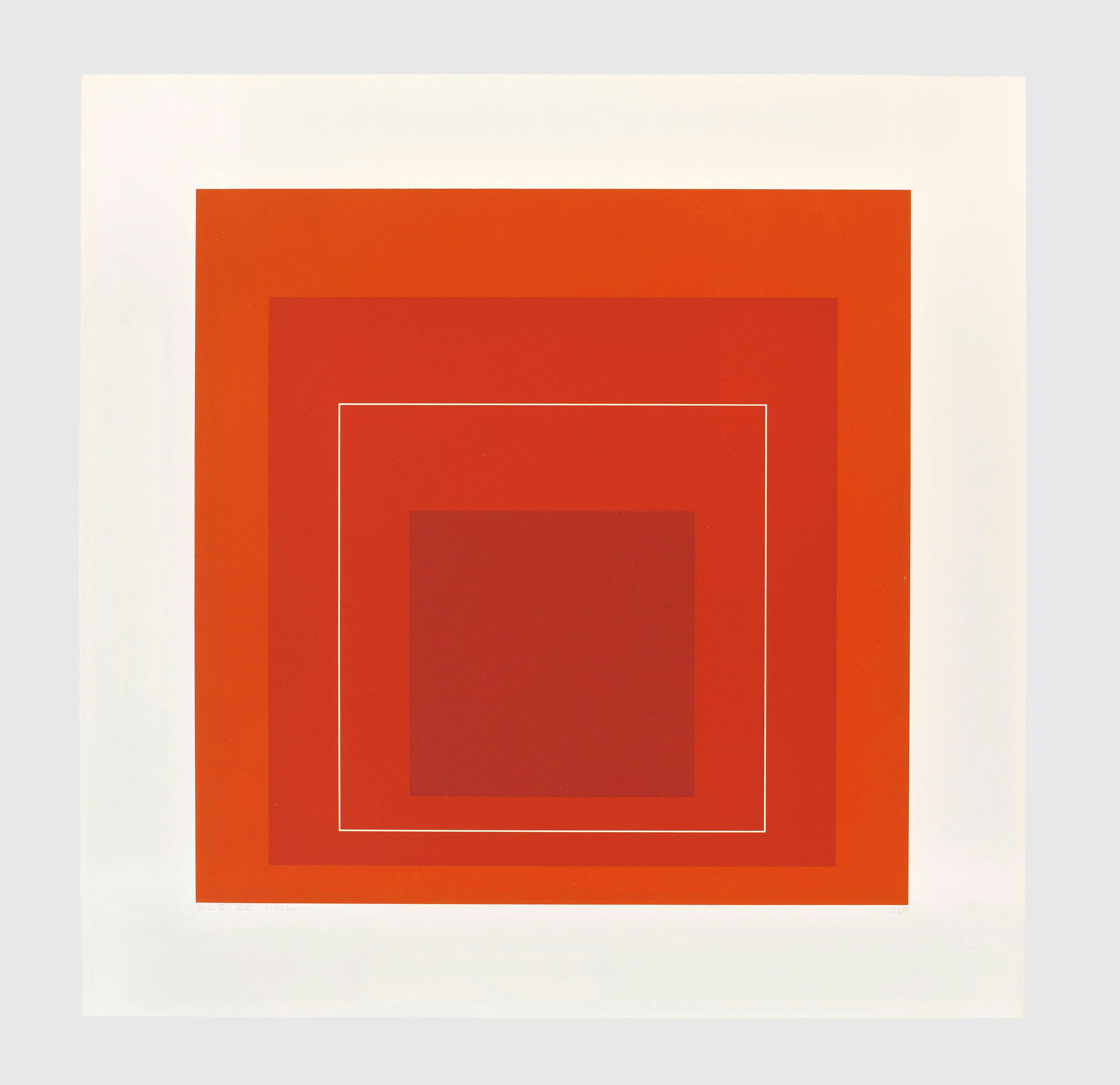 A print by Josef Albers, titled WLS XV, dated 1966.